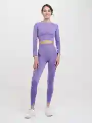 Фиолетовый спортивный костюм для фитеса и йоги женский