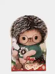 Новогодняя Коробка картонная "Ёжик Тим", 12 х 6,6 х 14,4 см