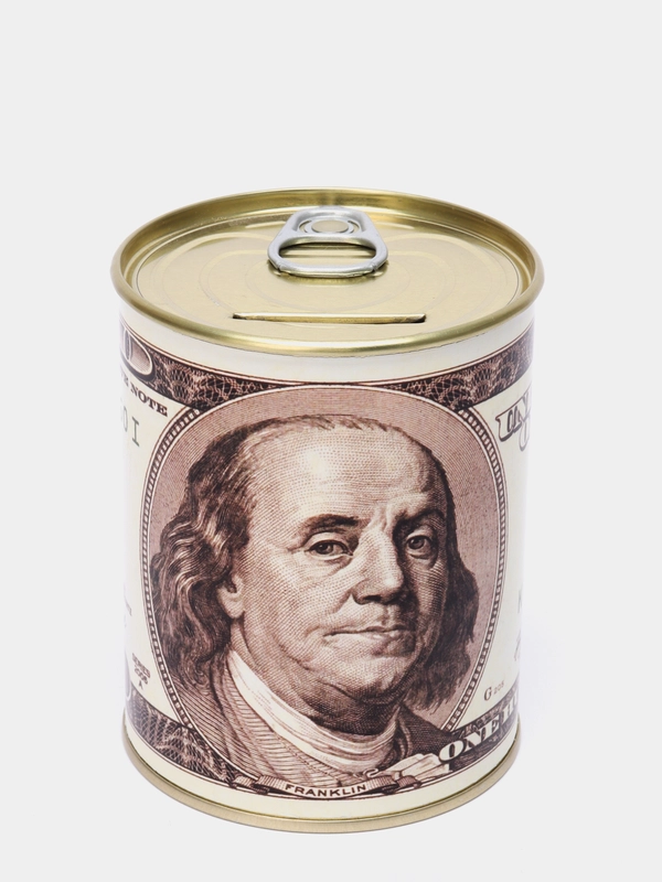 Копилка для денег, монет и купюр "100 долларов USD"
