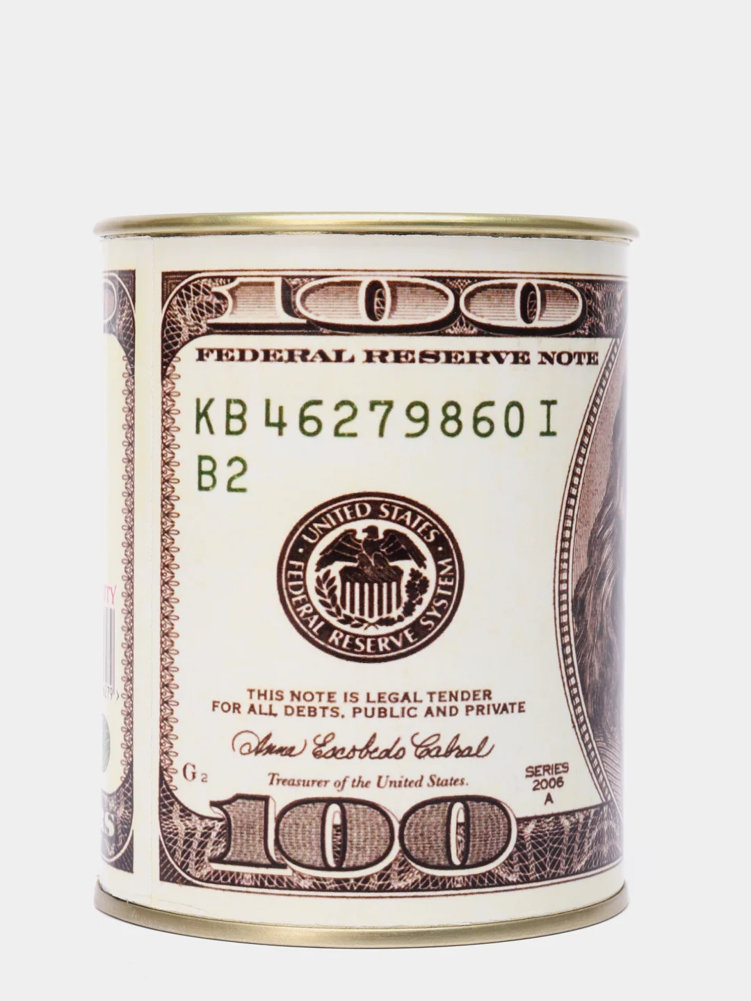 Копилка для денег, монет и купюр "100 долларов USD"