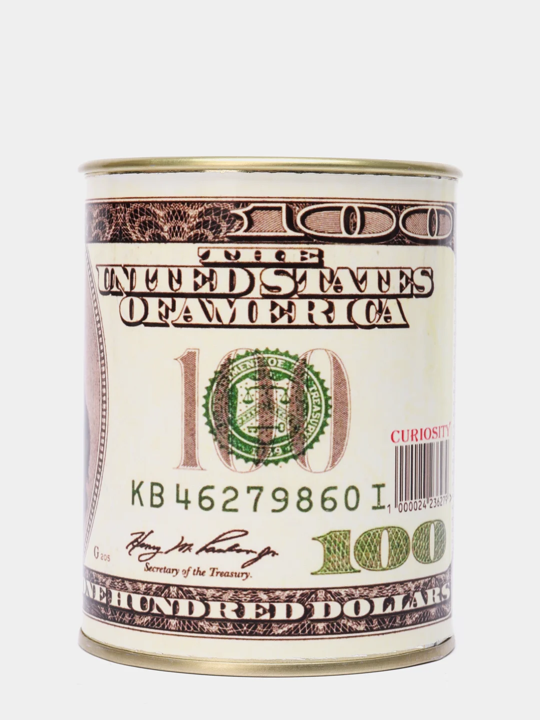 Копилка для денег, монет и купюр "100 долларов USD"