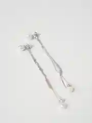 Серебряный длинные серьги-цепочки трансформеры с подвесками, Xuping
