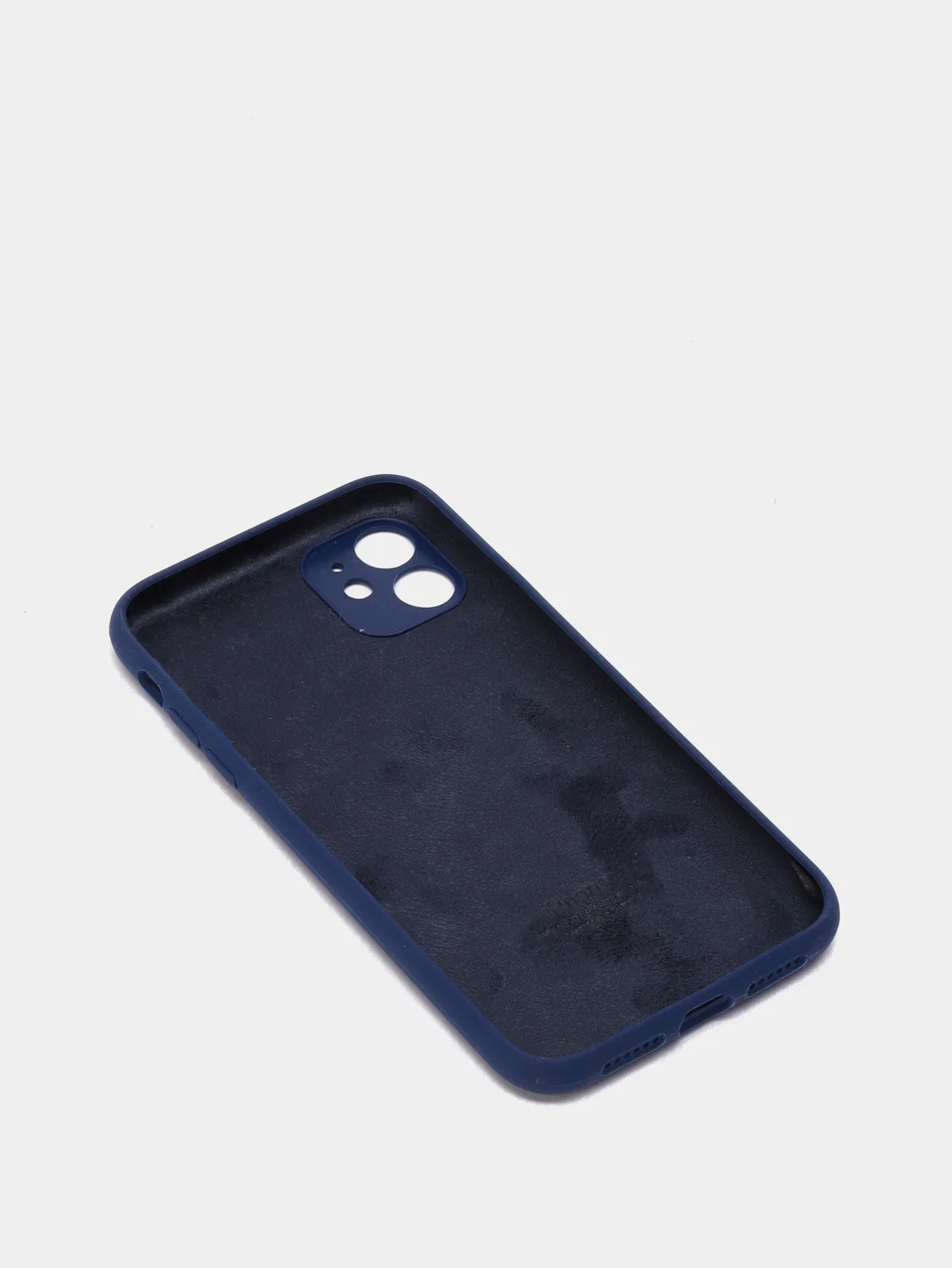 Синий меланж чехол Silicone Case для iPhone 13 /11/12/12 ProMax с защитой камеры с бархатной подкладкой