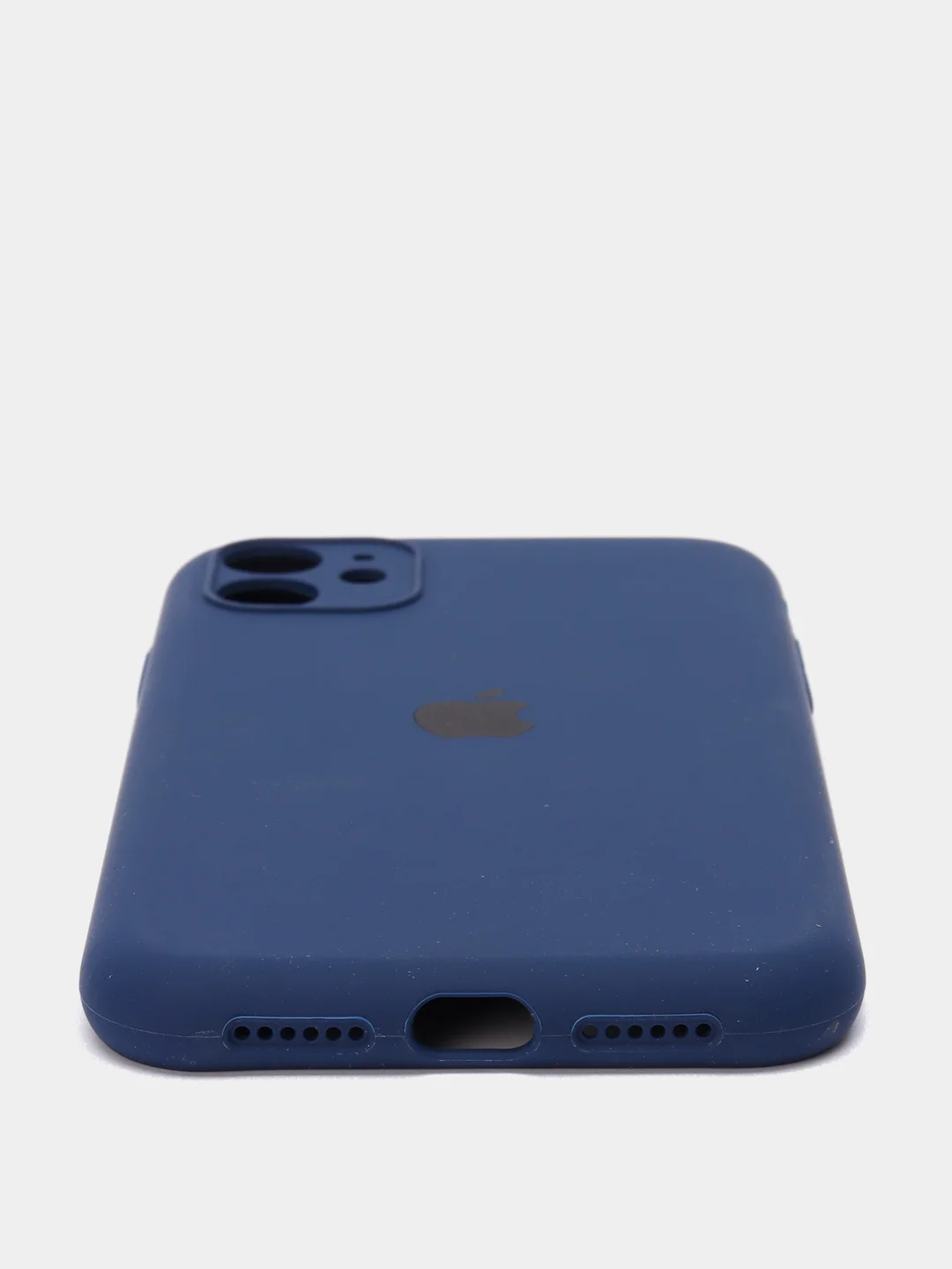 Синий меланж чехол Silicone Case для iPhone 13 /11/12/12 ProMax с защитой камеры с бархатной подкладкой