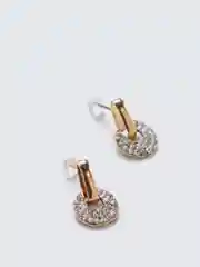 Серьги круглые со стразами