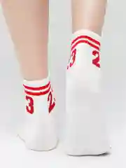 Белый носки унисекс с цифрами