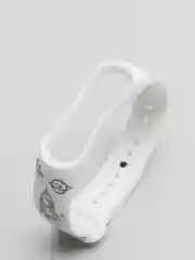 Серебряный силиконовый ремешок с принтом для Xiaomi Mi Band 7 / 3 / 4 / 5 / 6