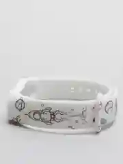 Серебряный силиконовый ремешок с принтом для Xiaomi Mi Band 7 / 3 / 4 / 5 / 6