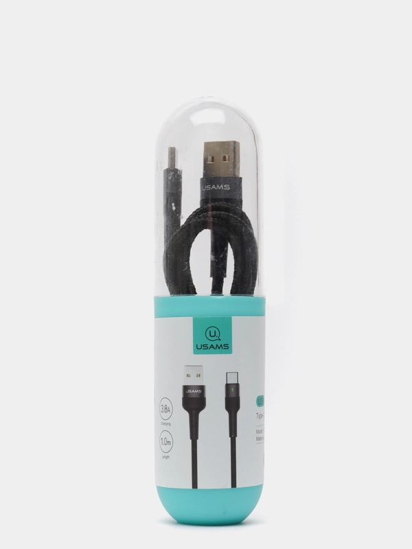 Кабель зарядка USB Type-C, U26 1o.m 2a нейлон, черный