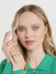 Серебряный стильные наборы  колец