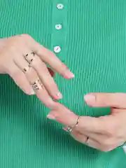Серебряный стильные наборы  колец