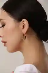 Золотой женские серьги геометрия