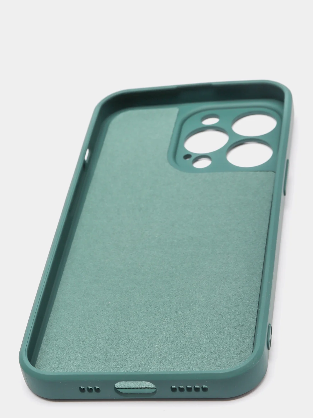 Тёмно-зелёный чехол с защитой камеры и мягкой подкладкой для iPhone 13 / 13 Pro / 12 Pro, 12 Pro Max, 11