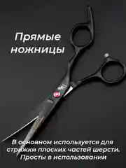 Черный набор цветных ножниц для стрижки волос и шерсти домашних животных из нержавеющей стали