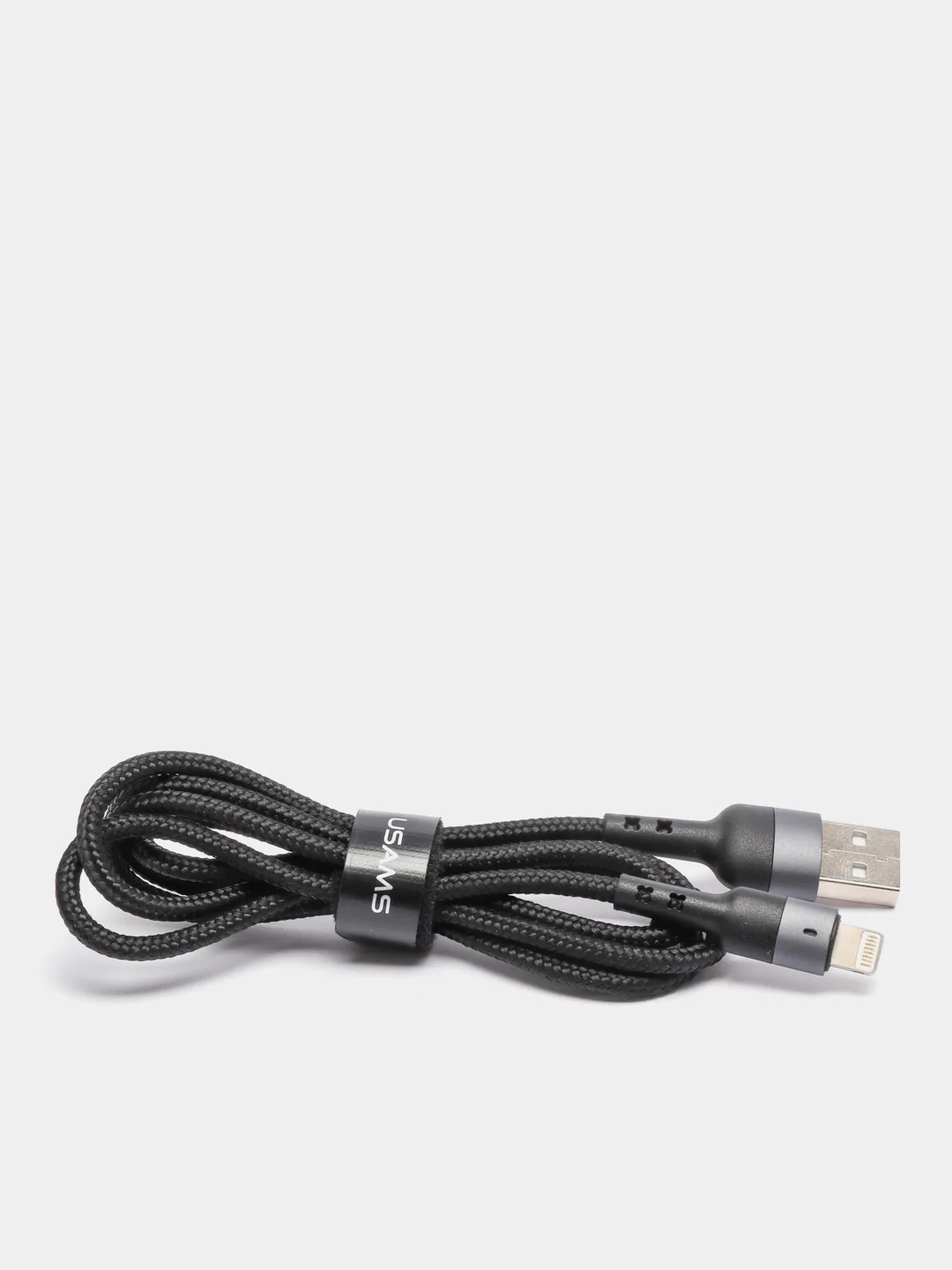 Кабель зарядка USB iphone lightning USAMS US-SJ312 U26, 1 o.m, 2.0A, нейлон, черный