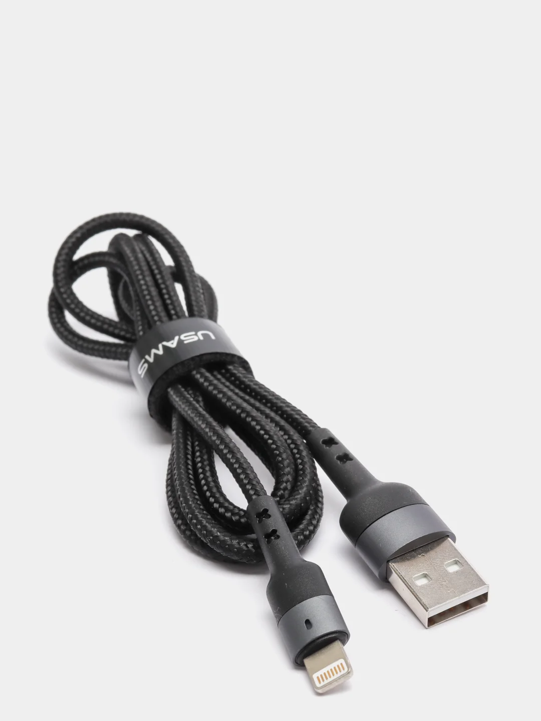 Кабель зарядка USB iphone lightning USAMS US-SJ312 U26, 1 o.m, 2.0A, нейлон, черный