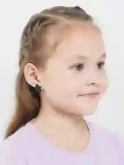 Черный серьги детские "Звездочки"