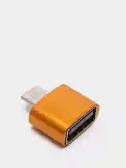 Золотой адаптер переходник с USB Type - C (вход) на OTG USB 3.0 (выход) c MicroUSB на USB