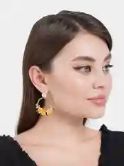 Желтый серьги "Цветы"