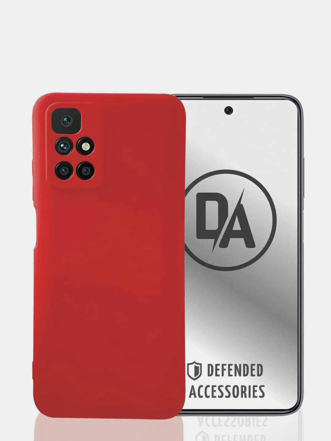 Красный чехол для Xiaomi Redmi 10 (6.5 дюйма) силиконовый с замшей внутри