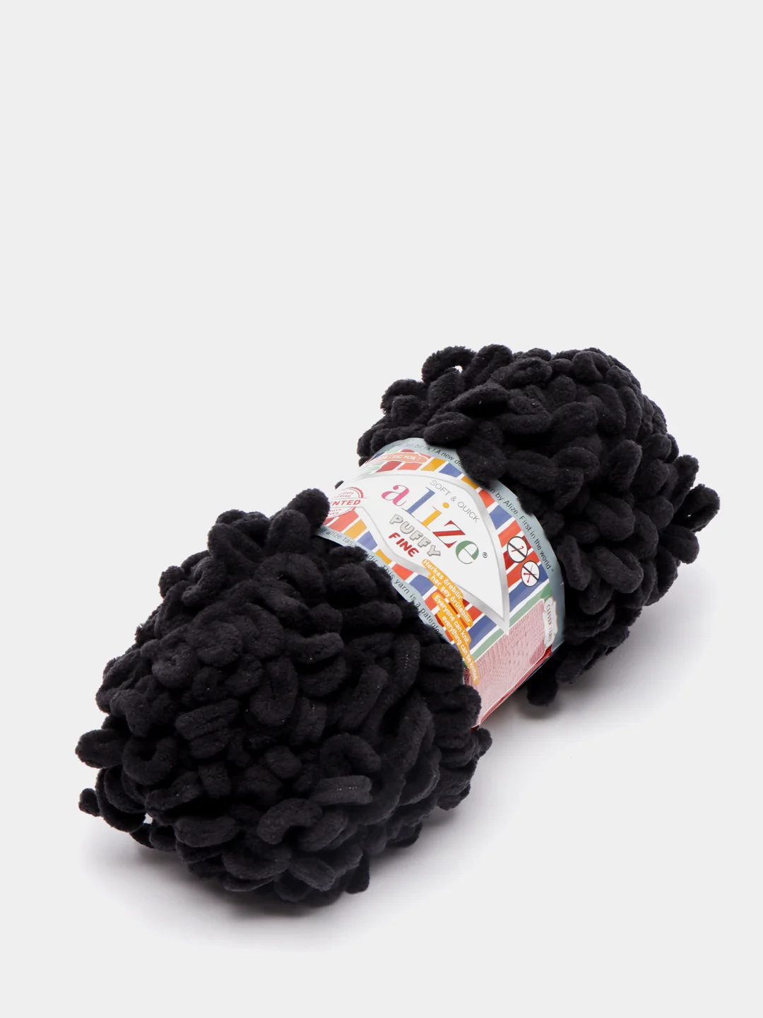 Черный пряжа Alize Puffy fine