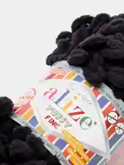 Черный пряжа Alize Puffy fine