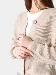 Бежевый кардиган женский oversize
