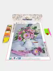 Алмазная мозаика "Цветы" без подрамника, 30 х 40 см