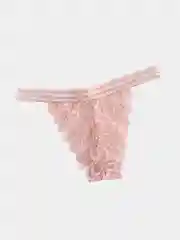 Розовый трусы стринги кружевные