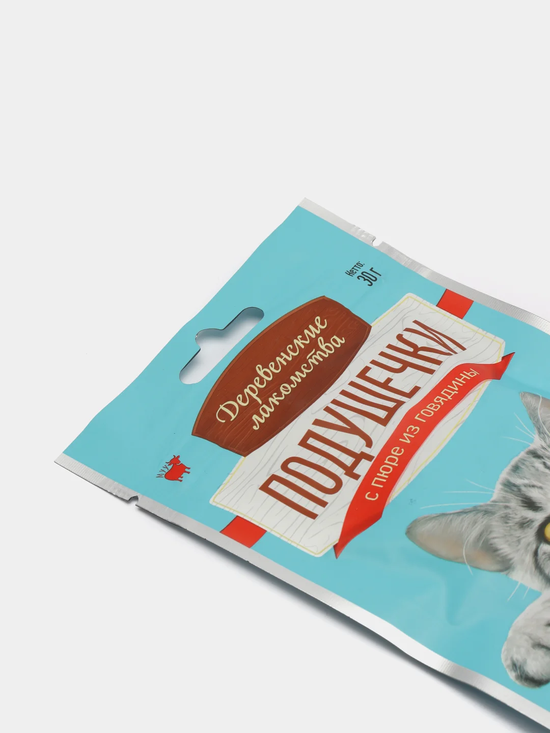 Лакомство для кошек Деревенские лакомства "Подушечки" с пюре из говядины, 30 г