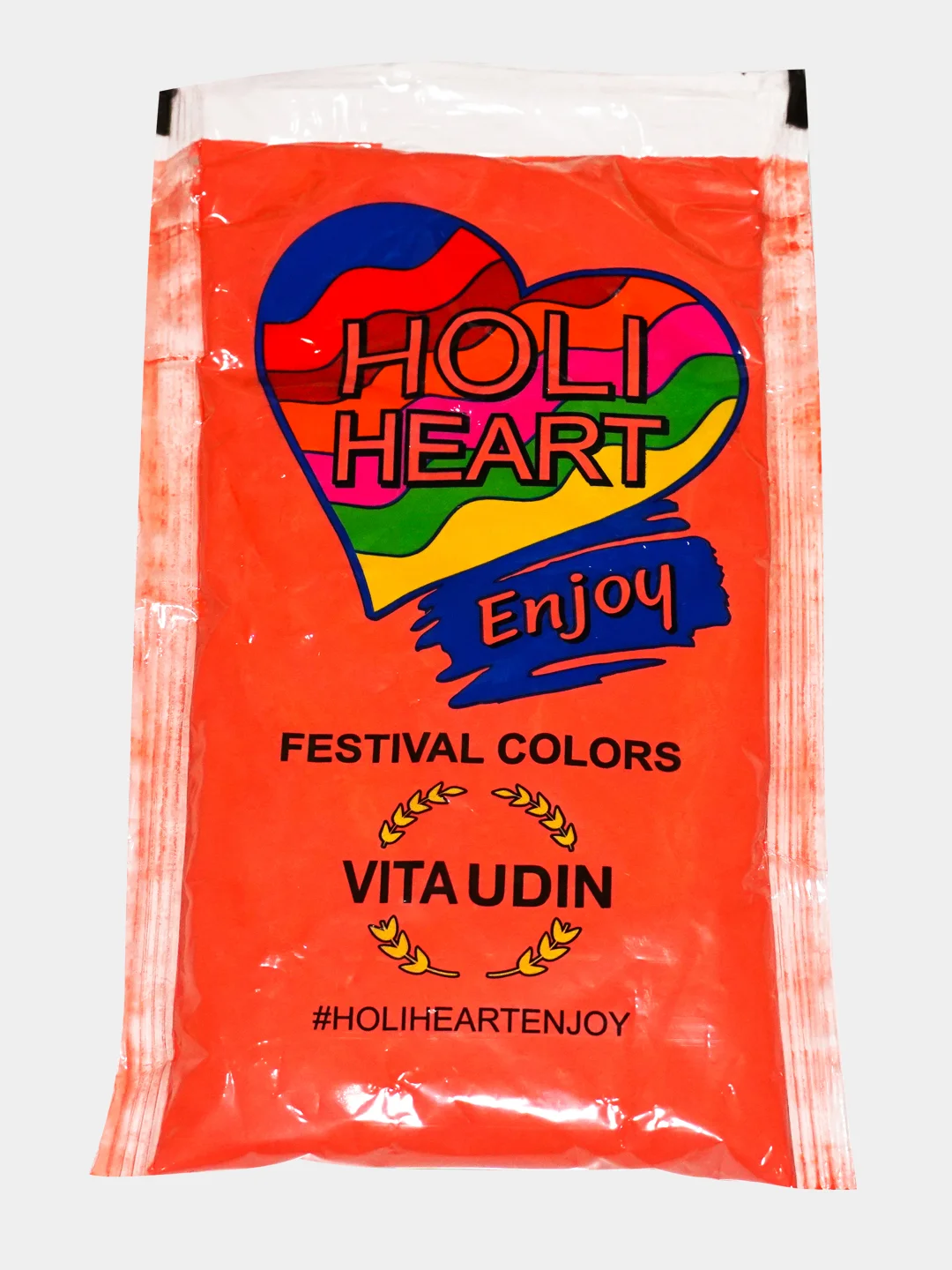 Фестивальные краски Холи Holi Heart Vita Udin для праздников, набор 3 штуки, цвет красный