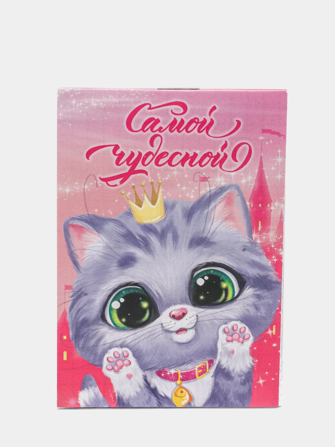 Красный милые блокноты А7, 16 листов в клетку на скрепке