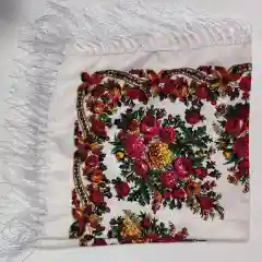 Прозрачный женский русский платок, с бахромой