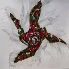 Слоновая кость женский русский платок, с бахромой