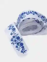 Индиго репсовая лента с рисунком 25мм, 3 метра