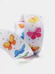 Белый репсовая лента с рисунком 25мм, 3 метра