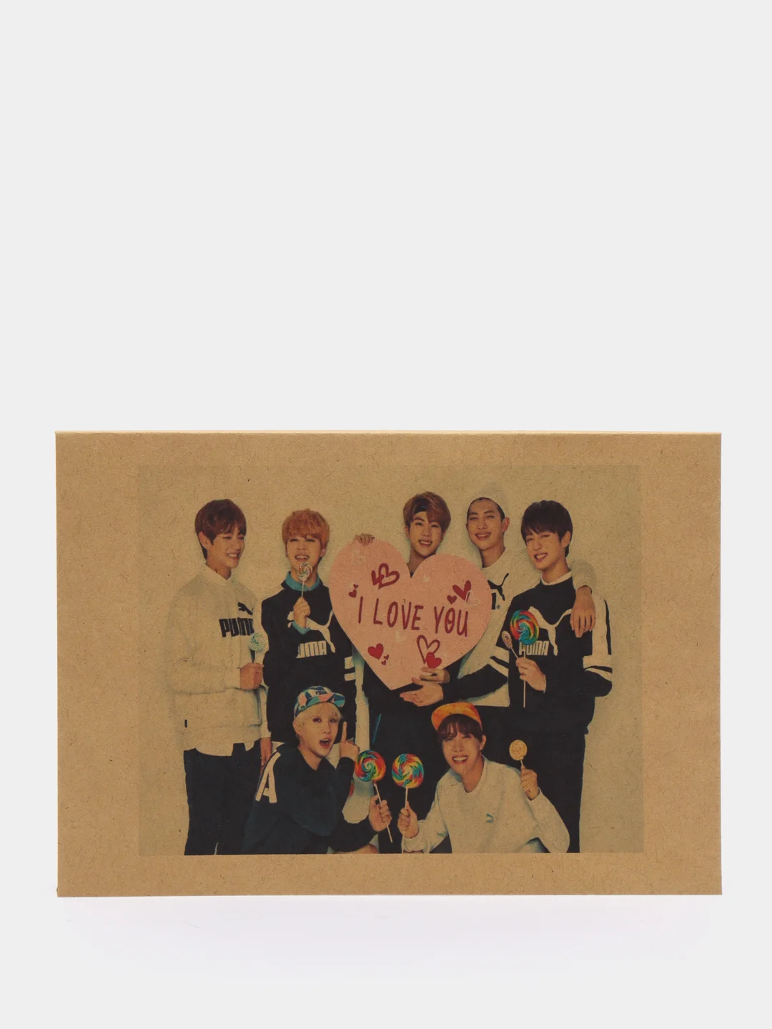 Конверт подарочный для денег с фото открыткой k-pop "BTS"