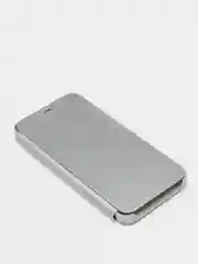 Серебряный зеркальный чехол-книжка с полупрозрачной панелью для Xiaomi Redmi 10
