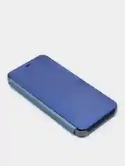 Синий зеркальный чехол-книжка с полупрозрачной панелью для Xiaomi Redmi 10