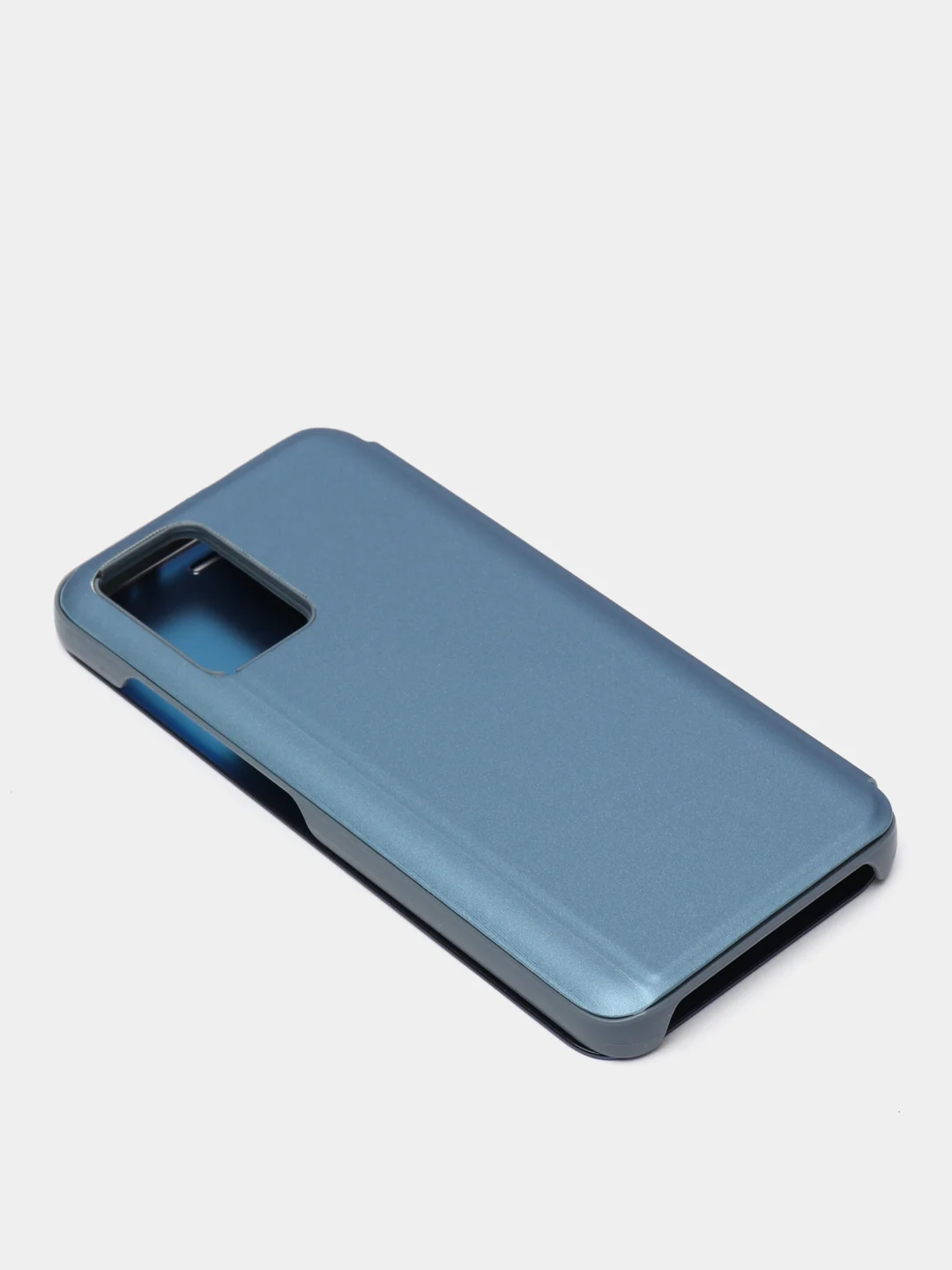 Синий зеркальный чехол-книжка с полупрозрачной панелью для Xiaomi Redmi 10