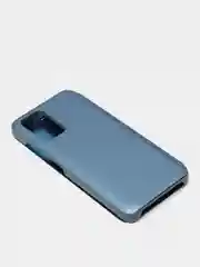 Синий зеркальный чехол-книжка с полупрозрачной панелью для Xiaomi Redmi 10