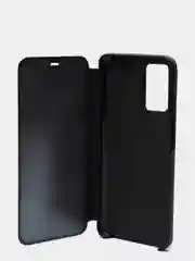 Черный зеркальный чехол-книжка с полупрозрачной панелью для Xiaomi Redmi 10
