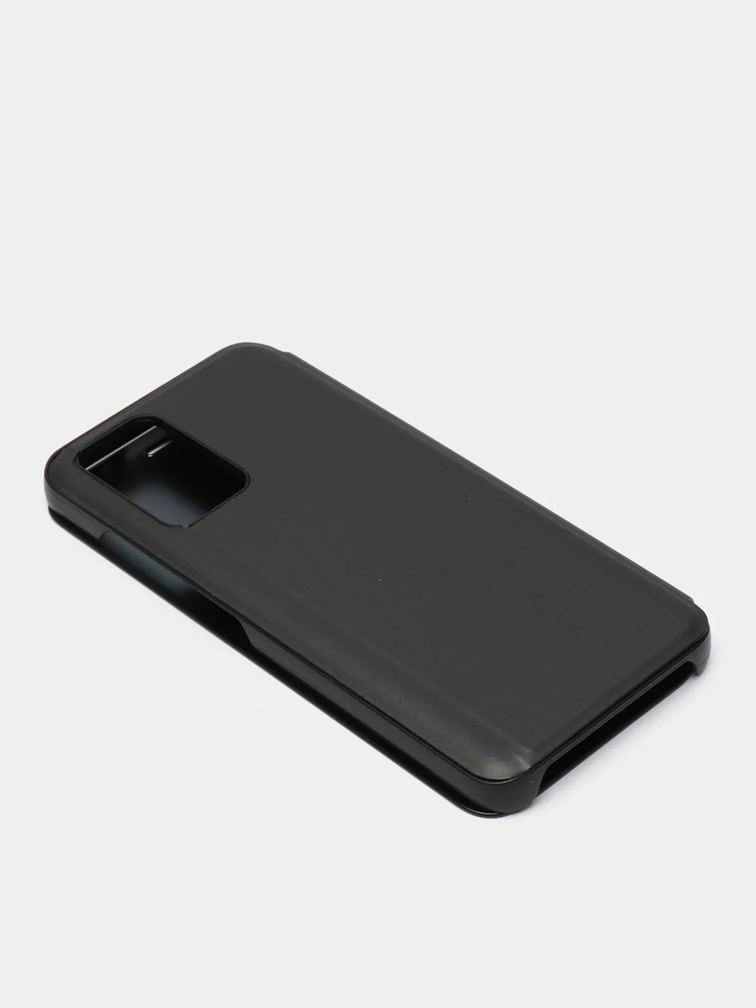 Черный зеркальный чехол-книжка с полупрозрачной панелью для Xiaomi Redmi 10