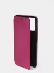 Розовый зеркальный чехол-книжка с полупрозрачной панелью для Xiaomi Redmi 10