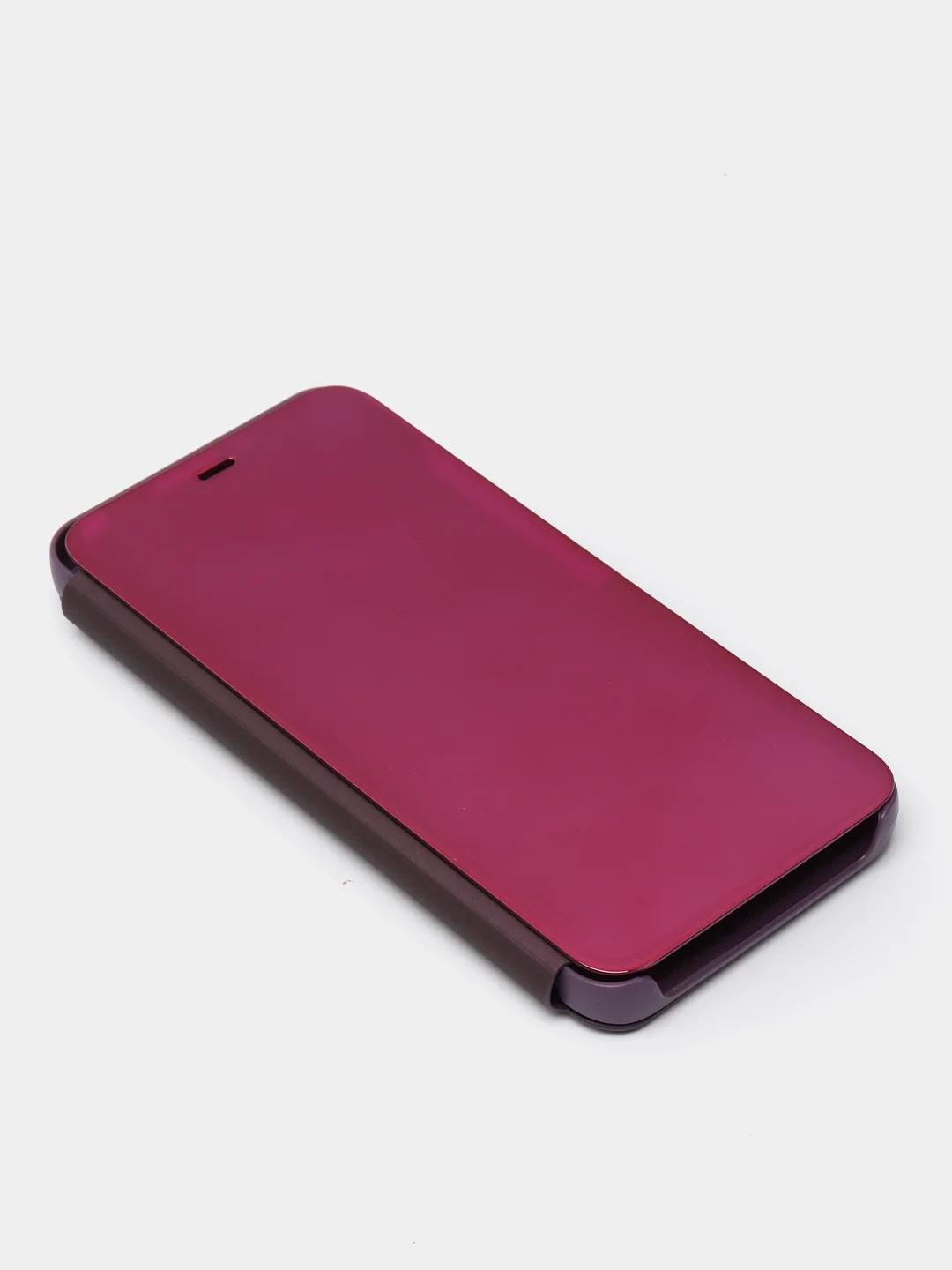Розовый зеркальный чехол-книжка с полупрозрачной панелью для Xiaomi Redmi 10