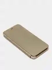 Золотой зеркальный чехол-книжка с полупрозрачной панелью для Xiaomi Redmi 10
