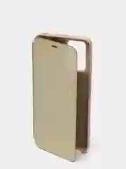 Золотой зеркальный чехол-книжка с полупрозрачной панелью для Xiaomi Redmi 10