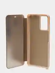 Золотой зеркальный чехол-книжка с полупрозрачной панелью для Xiaomi Redmi 10