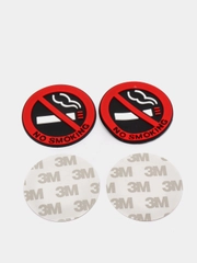 Наклейка в салон автомобиля "No smoking", диаметр 5 см, 2 шт