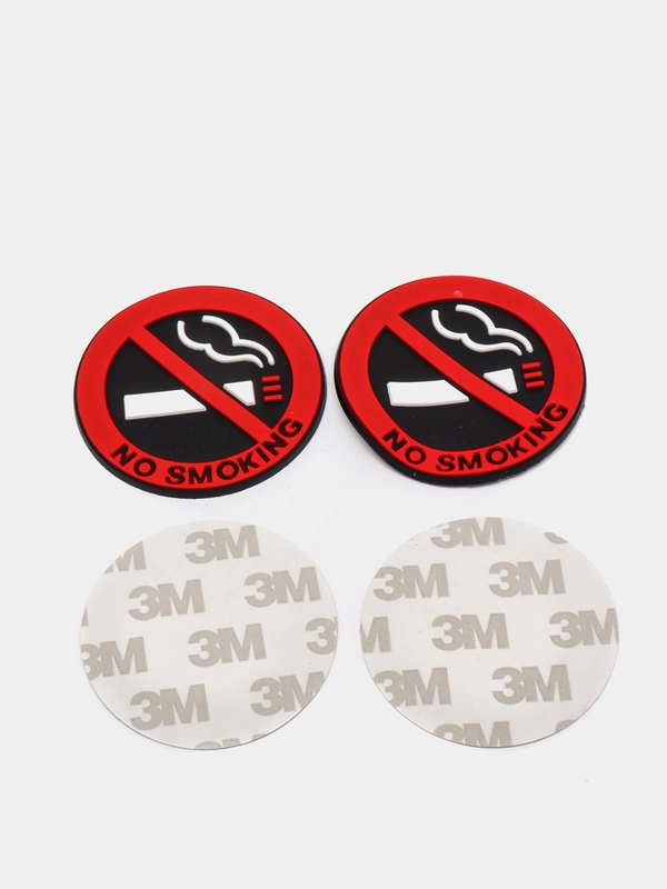 Наклейка в салон автомобиля "No smoking", диаметр 5 см, 2 шт